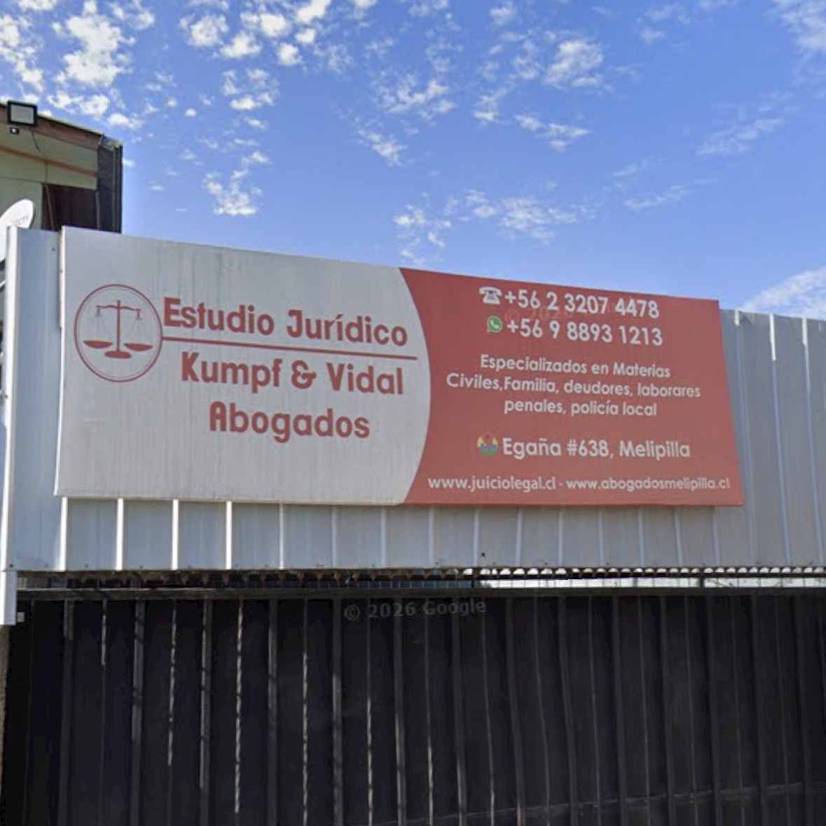 Fachada Estudio Jurídico Kumpf & Vidal Abogados Melipilla
